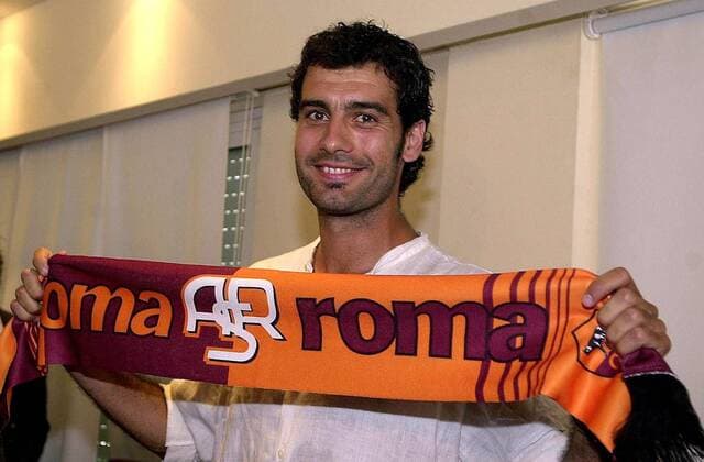 Josep Guardiola (Roma) Fußball Herren Serie A 2002 2003, 1. Italienische Liga, AS Rom, Neuzugang, Neuzugänge, Einzelbild Vorstellung, Präsentation Rom