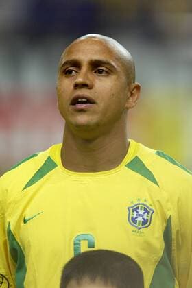 Roberto Carlos (Brasilien) Fußball WM Herren Weltmeisterschaft 2002, Länderspiel, Achtelfinale, Nationalmannschaft, Nationalteam, Nationaltrikot Porträt Kobe