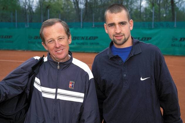 Nicolas Kiefer (Deutschland, re.) mit seinem Trainer Bob Brett (USA) Tennis Herren BMW-Open 1998, ATP-Tour, Sand, Sandplatz, Sandplatztennis, Sandplatzturnier, Vdia Gruppe MTTC Iphitos München