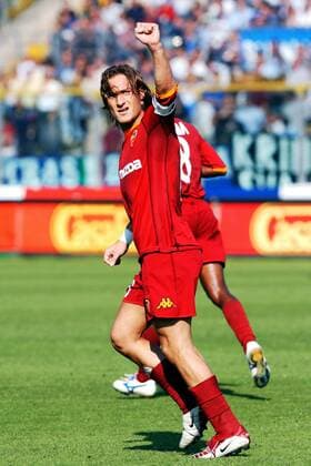 Francesco Totti (Roma) - Torjubel Fußball Herren Serie A 2002 2003, 1. Italienische Liga, Brescia - AS Rom 2:3 Einzelbild Brescia