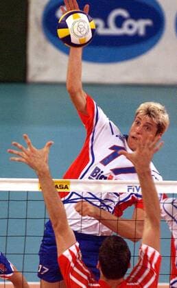 Olivier Kieffer (Frankreich) - Schmetterschlag Volleyball WM Herren Weltmeisterschaft 2002, Länderspiel, Gruppenspiel, Gruppe J, Nationalmannschaft, Nationalteam Einzelbild Club A Union Santa Fe Dynamik,  