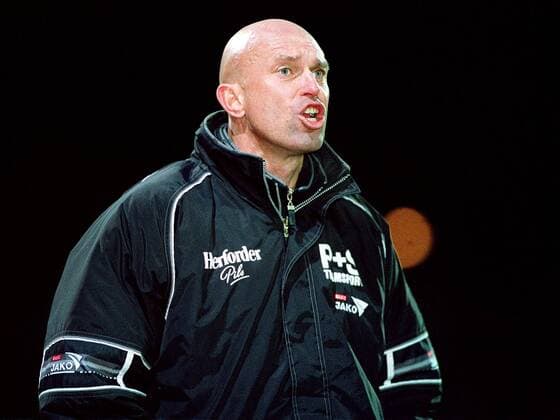 Trainer Neale Marmon (Münster) Fußball Herren Regionalliga Nord 2002 2003, 3. Liga, Babelsberg - Preußen Münster 2:0 Einzelbild Babelsberg