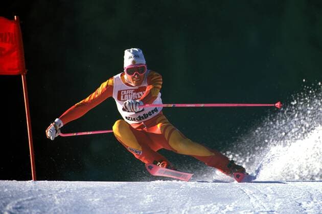Pirmin Zurbriggen (Schweiz) Alpiner Skilauf Herren Weltcup 1988 1989, Welt-Cup, Worldcup, World, WC, Ski Alpin, Skisport, Riesenslalom, Vdia Einzelbild Kirchberg Dynamik,