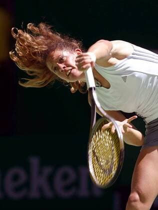 Patty Schnyder (Schweiz) Tennis Damen Australian Open 2003, Grand Slam, WTA-Tour, Hartplatz, Hardcourt, Hartplatztennis, Hartplatzturnier Einzelbild Melbourne Dynamik,