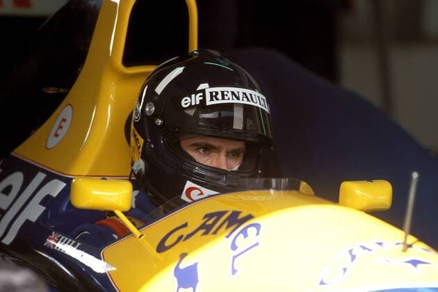 Damon Hill (England Williams-Renault) im Cockpit seines Boliden Motorsport Grand Prix Herren Großer Preis von Portugal 1993, Formel 1 Weltmeisterschaft, F1, F, GP, WM, Vdia Einzelbild Estoril