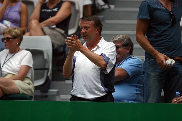 Dirk Hordorff (Deutschland), Trainer von Rainer Schüttler Tennis Herren Australian Open 2003, Grand Slam, ATP-Tour, Einzelbild Melbourne