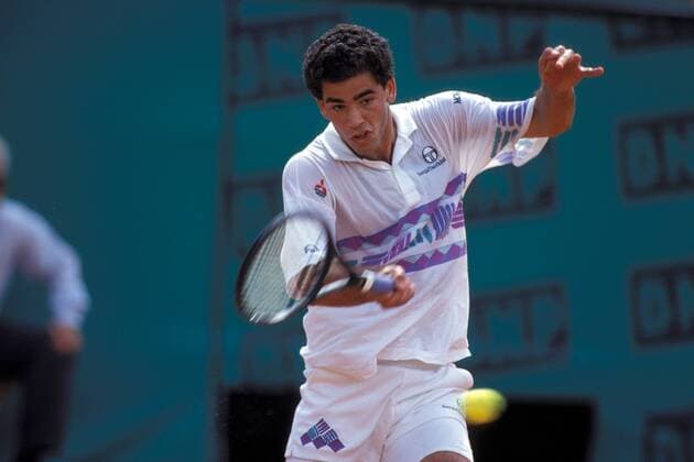 Pete Sampras (USA) - Vorhand Tennis Herren French Open 1993, ATP-Tour, Grand Slam, Vdia Einzelbild Flushing Meadow, Meadows Paris Roland Garros Dynamik,