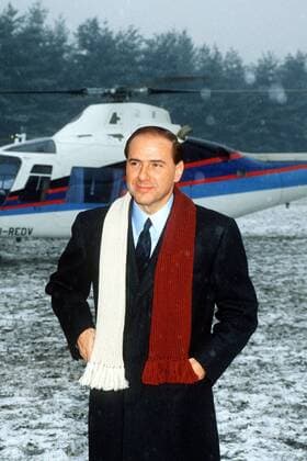 Präsident Silvio Berlusconi (Milan) Fußball Herren Serie A 1985 1986, 1. Italienische Liga, AC Mailand Einzelbild Mailand