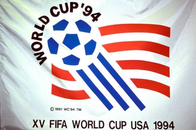 Das Turnierlogo zum 15. WorldCup 1994 in den USA Fußball WM Herren Weltmeisterschaft 1994, World Cup, Einzelbild Dallas