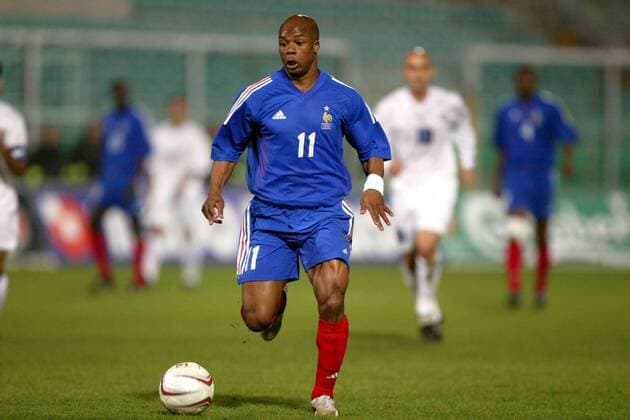 Sylvain Wiltord (Frankreich) am Ball Fußball Länderspiel Herren Europameisterschaftsqualifikation 2003, Qualifikation, Nationalmannschaft, Nationalteam, Länderspiel Einzelbild Palermo Dynamik,  