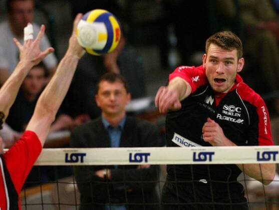 Marko Liefke (SCC Berlin) - Schmetterschlag Volleyball 1. BL Herren Saison 2002 2003, Finale, Play Off, Play Offs, Playoff, Playoffs Einzelbild Berlin, Endspiel Dynamik,