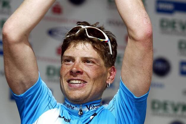 Jan Ullrich (Deutschland Coast) - Siegerehrung Radsport Herren 88. Rund um Köln 2003, Straßenradsport, Rad, Straße Einzelbild Freude, Begeisterung,