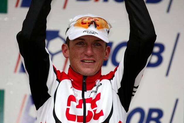 Sieger Tyler Hamilton (USA CSC) Radsport Herren Lüttich - Bastogne - Lüttich 2003, Rad, Straße, Straßenradsport, Radklassiker, Frühjahrsklassiker Porträt Freude,