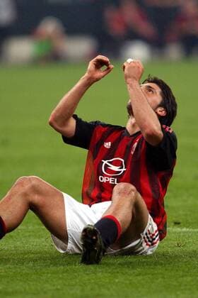 Gennaro Gattuso (Milan) verzweifelt Fußball EC 1 Herren Champions League 2002 2003, AC Mailand, Vdig Einzelbild Mailand Verzweiflung, Enttäuschung