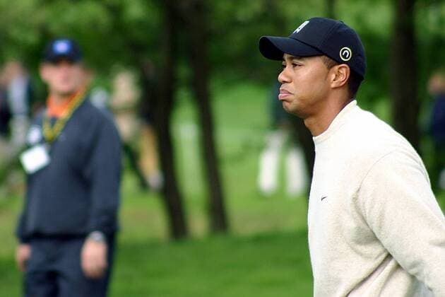 Eldrick Tiger Woods (USA) unzufrieden Golf Herren Deutsche Bank SAP Open 2003, Golfen Einzelbild Gut Kaden Hamburg Alveslohe Skepsis