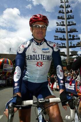 Paolo Bettini (Italien Quick Step-Davitamon) Radsport Herren Bayern-Rundfahrt 2003, Straßenradsport, Rad, Straße, 1. Etappe, Grassau - Reit im Winkl Einzelbild Bayernrundfahrt Grassau