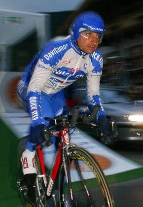 Paolo Bettini (Italien Quick Step-Davitamon) - Start Radsport Herren Bayern-Rundfahrt 2003, Straßenradsport, Rad, Straße, Einzelzeitfahren, Zeitfahren, 2. Etappe Einzelbild Bayernrundfahrt Reit im Winkl Dynamik,