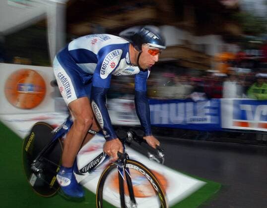 Michael Rich (Deutschland Gerolsteiner) - Start Radsport Herren Bayern-Rundfahrt 2003, Straßenradsport, Rad, Straße, 2. Etappe, Zeitfahren, Einzelzeitfahren Einzelbild Bayernrundfahrt Reit im Winkl Dynamik,