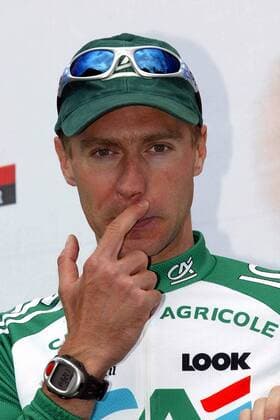 Jens Voigt (Deutschland Credit Agricole) nachdenklich Radsport Herren Bayern-Rundfahrt 2003, Straßenradsport, Rad, Straße, 1. Etappe, Grassau - Reit im Winkl Porträt Bayernrundfahrt Grassau Nachdenklichkeit