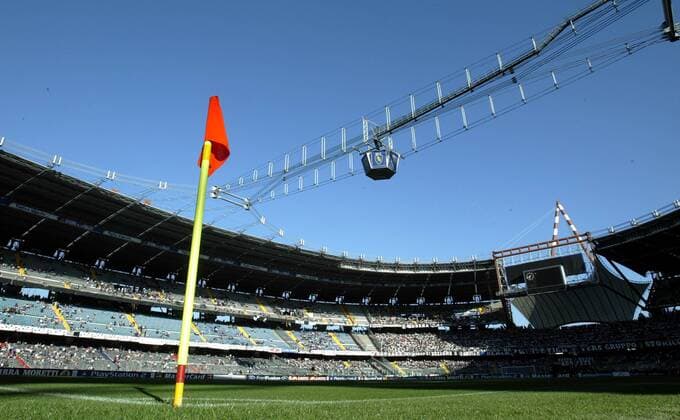 Eckfahne im Stadio delle Alpi Fußball EC 1 Herren Champions League 2002 2003, Halbfinale, Juventus Turin Totale Turin
