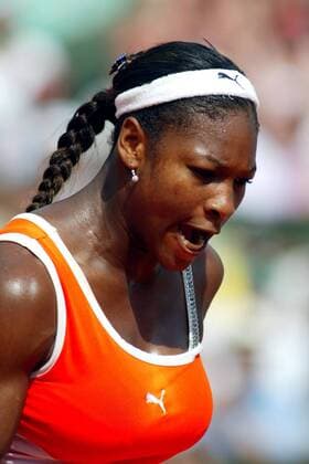 Serena Williams (USA) unzufrieden Tennis Damen French Open 2003, Grand Slam, WTA-Tour, Porträt Paris Wut, Enttäuschung,  