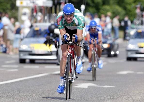 Michael Rogers (Australien Quick Step-Davitamon) Radsport Herren Deutschlandtour 2003, Deutschland-Tour, Deutschlandrundfahrt, Rundfahrt, Straße, Rad, Vdig Einzelbild Bretten