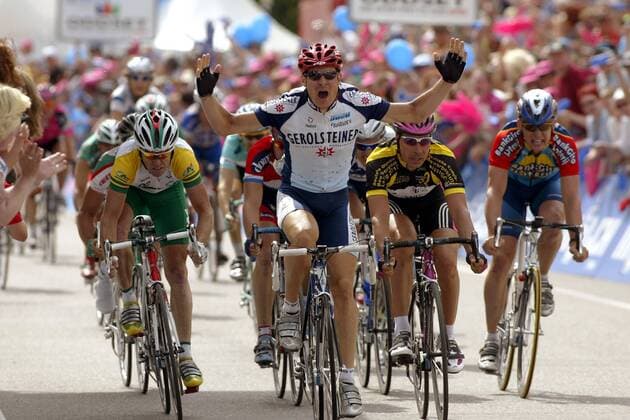 Olaf Pollack (Deutschland Gerolsteiner) gewinnt die 7. Etappe Radsport Herren Deutschlandtour 2003, Deutschland-Tour, Deutschlandrundfahrt, Rundfahrt, Straßenradsport, Straße, Gruppe Bad Dürkheim - Saarbrücken Freude,