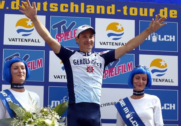 Olaf Pollack (Deutschland Gerolsteiner) - Sieger der 7. Etappe Radsport Herren Deutschlandtour 2003, Deutschland-Tour, Deutschlandrundfahrt, Rundfahrt, Straßenradsport, Straße, Gruppe Bad Dürkheim - Saarbrücken Freude,