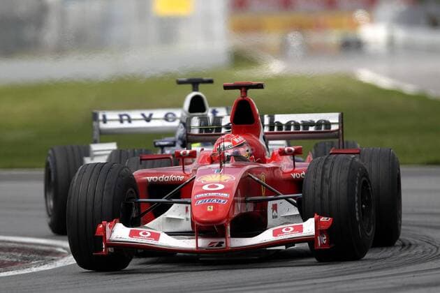 Michael Schumacher (Deutschland Ferrari) in seinem Boliden Motorsport Grand Prix Herren Großer Preis von Kanada 2003, Formel 1 Weltmeisterschaft, F1, F, GP, WM, Vdig Gruppe Montreal