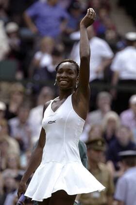 Venus Williams (USA) jubelt Tennis Damen All England Championships 2003, Grand Slam, WTA-Tour, Einzelbild Wimbledon London Freude, Begeisterung,