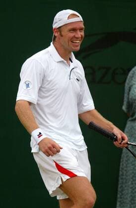 Rainer Schüttler (Deutschland) gut gelaunt Tennis Herren All England Championships 2003, Grand Slam, ATP-Tour Einzelbild Wimbledon London
