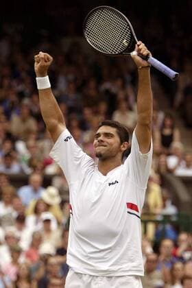 Mark Philippoussis (Australien) - Siegesjubel Tennis Herren All England Championships 2003, Grand Slam, ATP-Tour, Halbfinale Einzelbild London Wimbledon Freude,