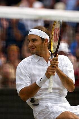 Roger Federer (Schweiz) Tennis Herren All England Championships 2003, Grand Slam, ATP-Tour, Finale, Endspiel, Vdig Einzelbild Wimbledon London