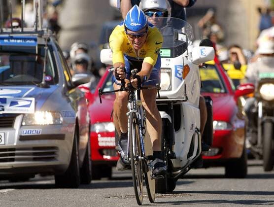 Lance Armstrong (USA US Postal) Radsport Herren Tour de France 2003, Straßenradsport, Straße, Rad, Einzelzeitfahren, Zeitfahren Einzelbild 12. Etappe Gaillac - Cap Decouverte