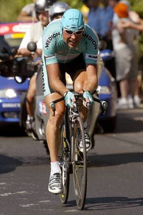 Jan Ullrich (Deutschland Bianchi) Radsport Herren Tour de France 2003, Straßenradsport, Straße, Rad, Einzelzeitfahren, Zeitfahren Einzelbild 12. Etappe Gaillac - Cap Decouverte Dynamik, Anstrengung,