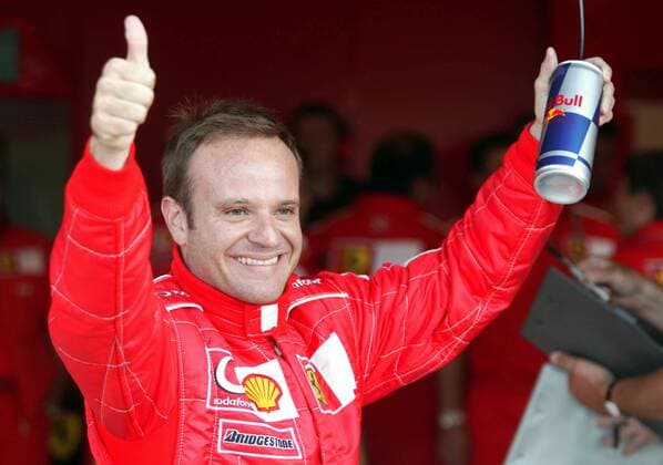 Rubens Barrichello (Brasilien Ferrari) jubelt über seine Pole Position Motorsport Grand Prix Herren Großer Preis von Großbritannien 2003, Formel 1 Weltmeisterschaft, F1, F, GP, WM, Qualifying Einzelbild Silverstone Begeisterung, Freude,