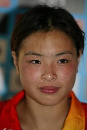 Minxia Wu (China) Wasserspringen WM Damen Weltmeisterschaft 2003, Kunstspringen, 3m, 3 m, Meter, Brett Porträt Barcelona