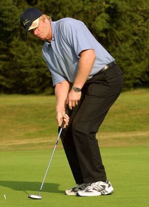 Oliver Kahn (FC Bayern München) beim Prominentengolf Fußball 1. BL Herren Alex and Friends 2003, Golf, Golfen, Freizeitgolf, Hobby, Hobbygolf, Hobbygolfen Einzelbild München