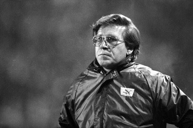Fußball, Trainerhistorie, Alemannia Aachen Trainer Diethelm Ferner (Aachen) Fußball 2. BL Herren DFB-Pokal 1987 1988, Münster - Alemannia Aachen 2:2 n.V. Einzelbild Münster