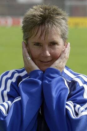 Bundestrainerin Tina Theune-Meyer (Deutschland) Fußball Länderspiel Damen Länderspiel 2003, Nationalmannschaft, Nationalteam, Testspiel, Freundschaftsspiel Porträt Darmstadt