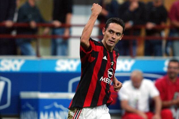 Filippo Inzaghi (Milan) - Torjubel Fußball Herren Serie A 2003 2004, 1. Italienische Liga, AC Mailand Einzelbild Mailand Freude