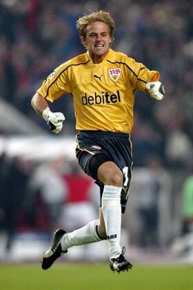 Torwart Timo Hildebrand (Stuttgart) jubelt Fußball EC 1 Herren Champions League 2003 2004, VfB Stuttgart Einzelbild Stuttgart Begeisterung, Freude,