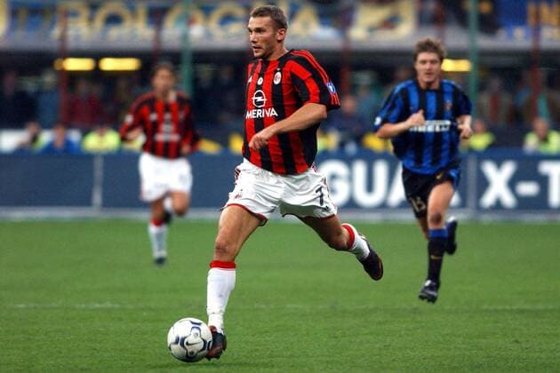 Andrej Schewtschenko (Milan) am Ball Fußball Herren Serie A 2003 2004, 1. Italienische Liga, FC Internazionale Mailand - AC Mailand 1:3, Inter Einzelbild Derby, Lokalderby, Ortsderby, Stadtderby Mailand Dynamik,