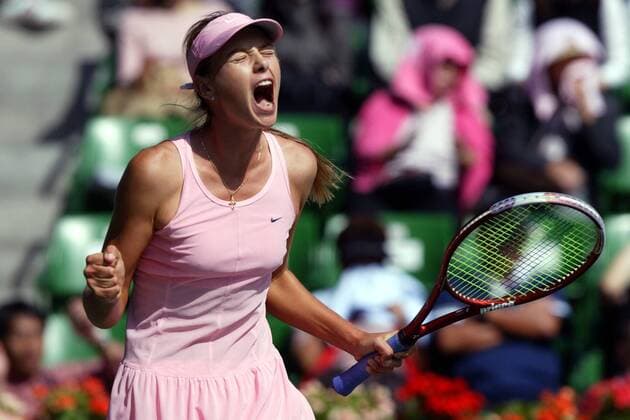 Maria Sharapova (Rußland) - Freudenschrei - VERÖFFENTLICHUNGSRECHTE NUR FÜR DEUTSCHE MEDIEN Tennis Damen AIG Open 2003, WTA-Tour, Finale, Endspiel, Vdig, Einzelbild Tokio Begeisterung, Freude,