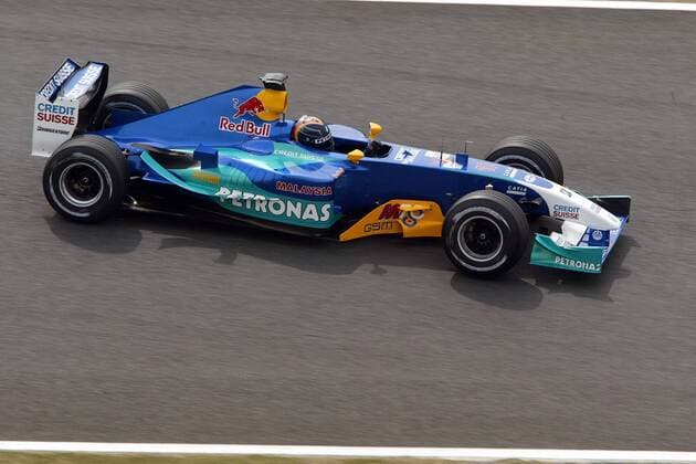 Heinz-Harald Frentzen (Deutschland Sauber-Petronas) in seinem Boliden Motorsport Grand Prix Herren Großer Preis von Japan 2003, Formel 1 Weltmeisterschaft, F1, F, GP, WM, freies Training Einzelbild International Racing Course Suzuka