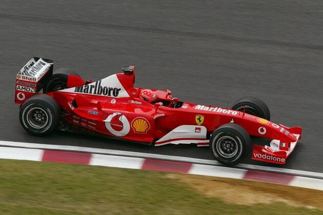 Michael Schumacher (Deutschland Ferrari) in seinem Boliden Motorsport Grand Prix Herren Großer Preis von Japan 2003, Formel 1 Weltmeisterschaft, F1, F, GP, WM, freies Training Einzelbild International Racing Course Suzuka