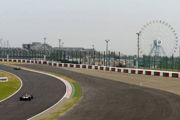 Die neugestaltete R 130-Kurve Motorsport Grand Prix Herren Großer Preis von Japan 2003, Formel 1 Weltmeisterschaft, F1, F, GP, WM, Qualifying Totale International Racing Course Suzuka