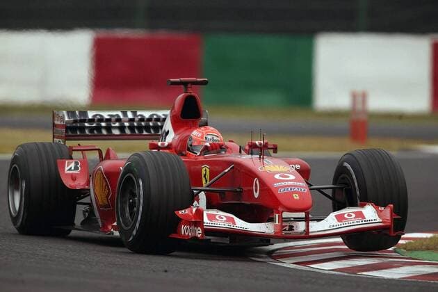Michael Schumacher (Deutschland Ferrari) in seinem Boliden Motorsport Grand Prix Herren Großer Preis von Japan 2003, Formel 1 Weltmeisterschaft, F1, F, GP, WM Einzelbild Suzuka