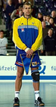 Magnus Wislander (Schweden) Handball Länderspiel Herren Supercup 2003, Super-Cup, Länderspiel, Nationalmannschaft, Nationalteam, Vdig Einzelbild Leipzig