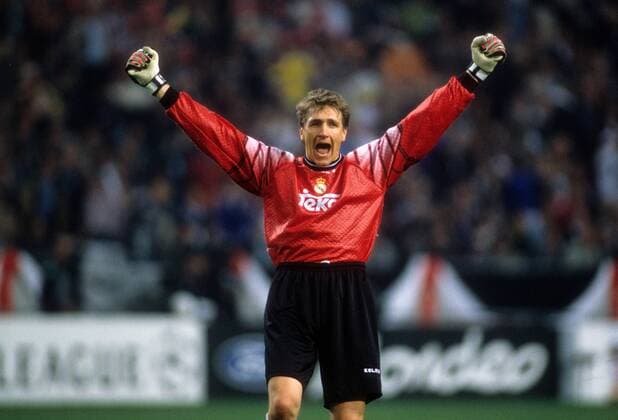 Torwart Bodo Illgner (Real Madrid) schreit seinen Jubel hinaus Fußball EC 1 Herren Champions League 1997 1998, Finale, Endspiel, Real Madrid, Primera Division, 1. Spanische Liga, Vneg Einzelbild Amsterdam Freude, Begeisterung,